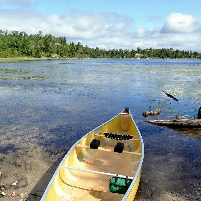 Kevlar Canoe on the Shore of Wilderness Lake